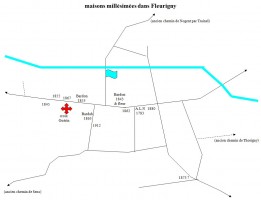 Carte des maisons millesimees de Fleurigny